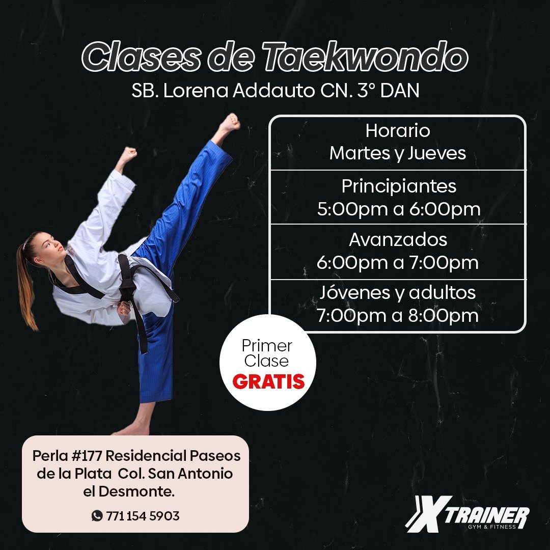 Horario de Taekwondo- Xtrainer - Antares RivaPalacio